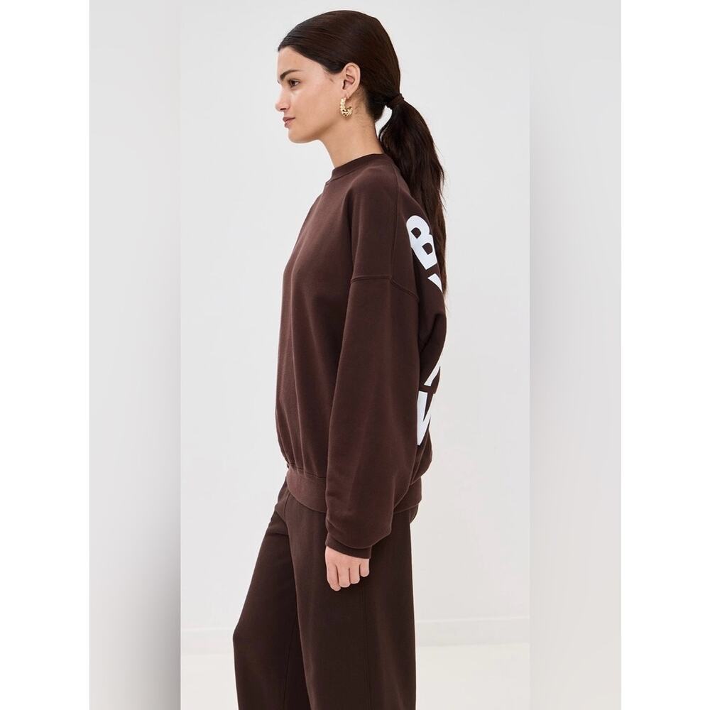 LA DOUBLE J Chocolate Brown "Book Your Future with Me" Off Court Sweatshirt - Picture 4 of 8